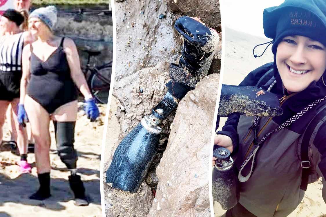 Woman Whose Prosthetic Leg Swept Out to Sea Is Thrilled its Been Found 10 Months Later