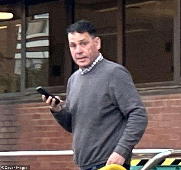 Patrick Maughan, 54, is pictured outside court - he has now been found not guilty of murder