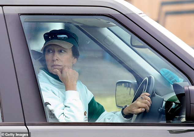 Princess Anne seen driving her Land Rover Discovery car at Gatcombe Park on August 4 2006