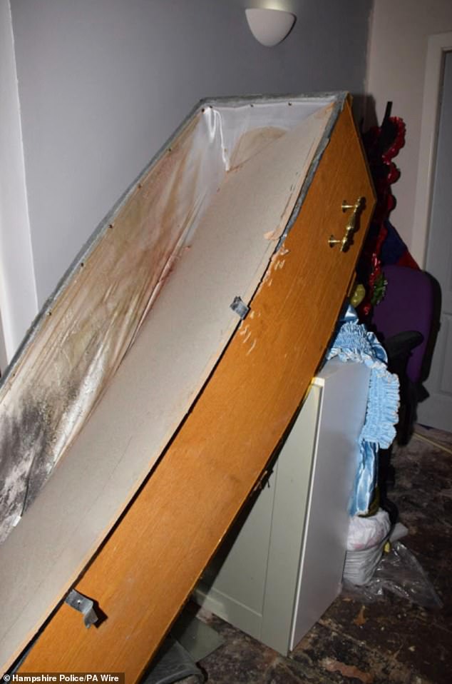 A coffin pictured at Elkin and Bell Funerals. The funeral directors left 46 bodies to decompose in a warm mortuary