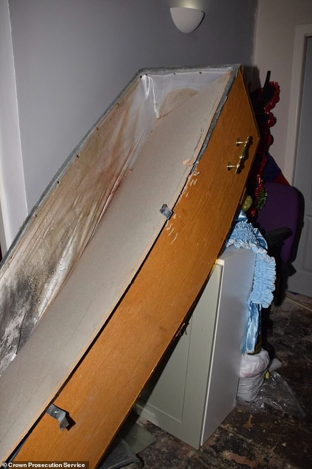 A coffin pictured at Elkin and Bell Funerals. The funeral directors  left 46 bodies to decompose in a warm mortuary