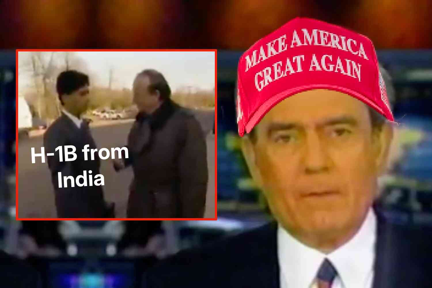 Watch this 1995 CBS News segment where Dan Rather warns about being "replaced by foreigners" and a wave of "criminal aliens on our streets" 🤔
