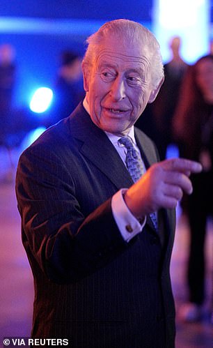 King Charles, pictured yesterday, said that 'the law must take its course' as his brother ended up in custody.