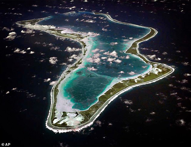 An aerial view of Diego Garcia