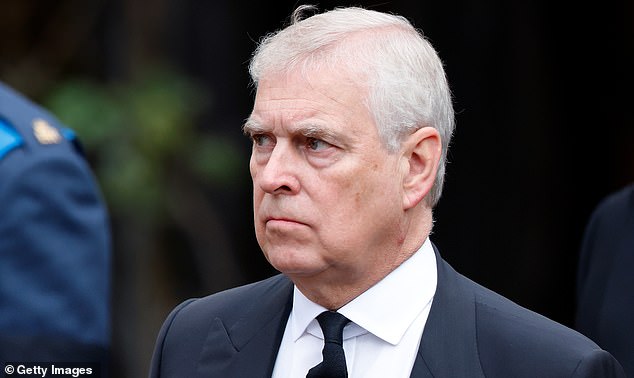 WINDSOR, UNITED KINGDOM - SEPTEMBER 19: (EMBARGOED FOR PUBLICATION IN UK NEWSPAPERS UNTIL 24 HOURS AFTER CREATE DATE AND TIME) Prince Andrew, Duke of York attends the Committal Service for Queen Elizabeth II at St George's Chapel, Windsor Castle on September 19, 2022 in Windsor, England. The committal service at St George's Chapel, Windsor Castle, took place following the state funeral at Westminster Abbey. A private burial in The King George VI Memorial Chapel followed. Queen Elizabeth II died at Balmoral Castle in Scotland on September 8, 2022, and is succeeded by her eldest son, King Charles III. (Photo by Max Mumby/Indigo/Getty Images)