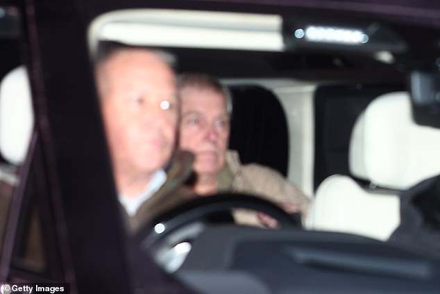 Andrew is seen returning to his house in Norfolk after leaving police custody