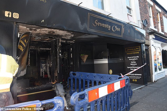 Images taken after the blaze show scorched walls and ceilings as well as damaged furniture