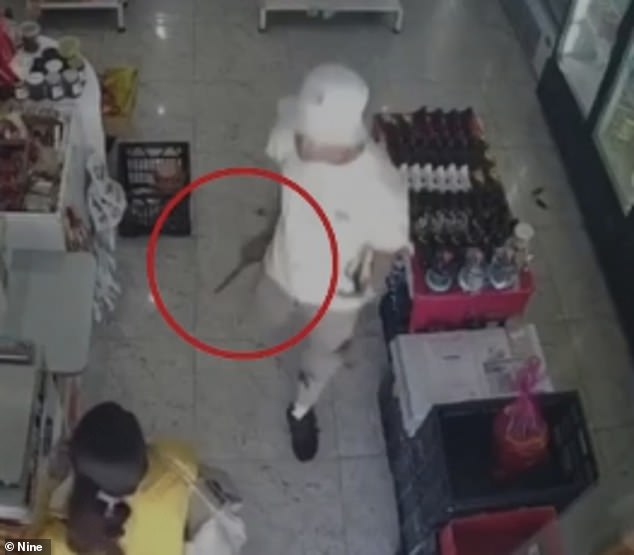 Setefano Leaaetoa, 25, allegedly approached the woman at the counter with a large blade before stabbing her in the neck, then attacking Mr Sadar