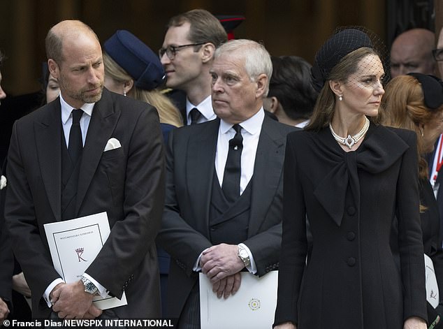 The Prince (left) and Princess of Wales (right) support the statement made by King Charles following the arrest of the monarch's brother Andrew Mountbatten-Windsor (centre)