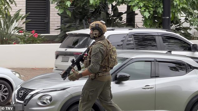 The police operation continued well into the night