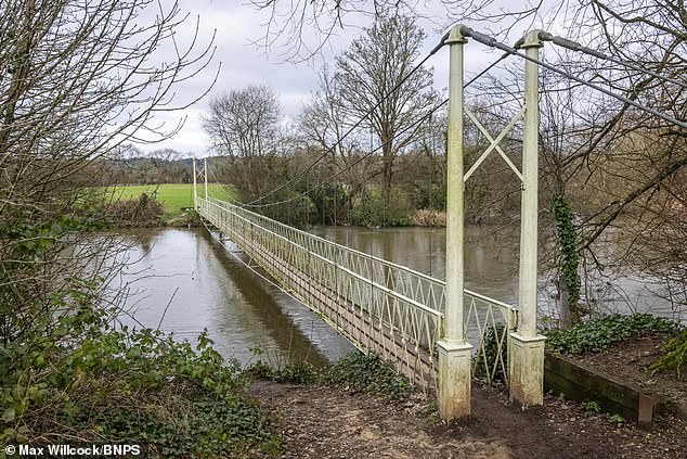 The bridge (pictured) crossing the River Stour where Richard and Alfie were magnet fishing