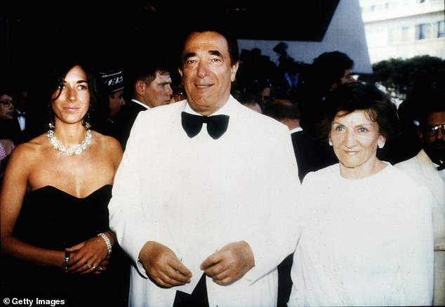 Ghislaine Maxwell (left) is pictured with her parents, Robert and Elisabeth Maxwell