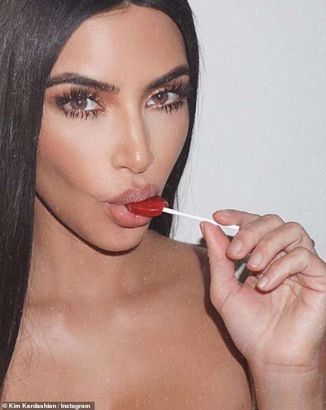 Kim Kardashian promotes her appetite-suppressing lollipops in an Instagram post