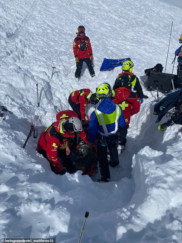 Ski patrollers arrived at the scene within minutes and he was soon extracted