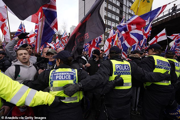 Police arrest 11 as violence breaks out between far-right Britain First march and counter-demonstrators