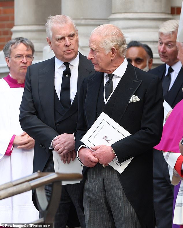 An Act of Parliament would be required to remove Andrew along with the support of the 14 Commonwealth countries where the King is Head of State, including New Zealand, Canada and Australia, where legislation would also be needed (Pictured: Andrew and King Charles at the Duchess of Kent's funeral last year)