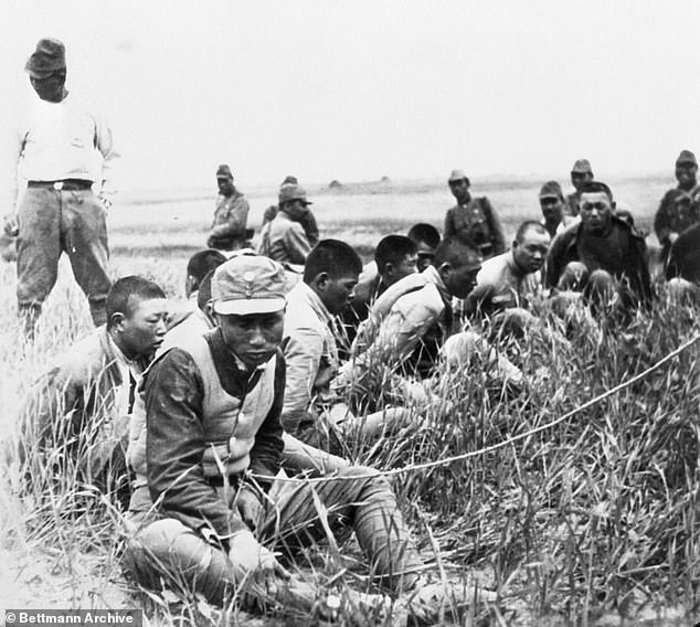 Maher highlighted the Japanese invasion of China from 1937 to 1945 (pictured), which was defined by mass killings, horrifying atrocities and systematic rape, with sexual violence reported in 4,000 to 80,000 cases