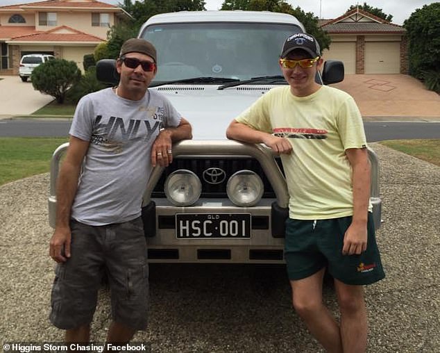 Mr Higgins (pictured left with colleague Thomas Hinterdorfer) told his followers one message included death threats towards him and his family
