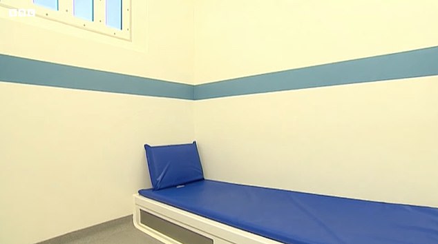 A view inside one of the cells at the police station where Andrew was held