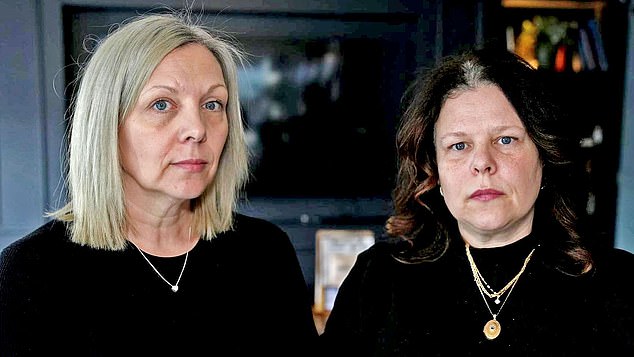 And now Ms Martin's remaining daughters (pictured), who lost their sister and Warren's partner in 2021, have slammed their brother-in-law for his irresponsibility. Pictured: L-R Kelly Fretwell and Sonia Martin-Coppen