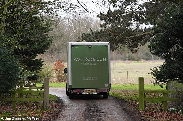 The van entered the property where Andrew had relocated following his departure from Royal Lodge in Windsor