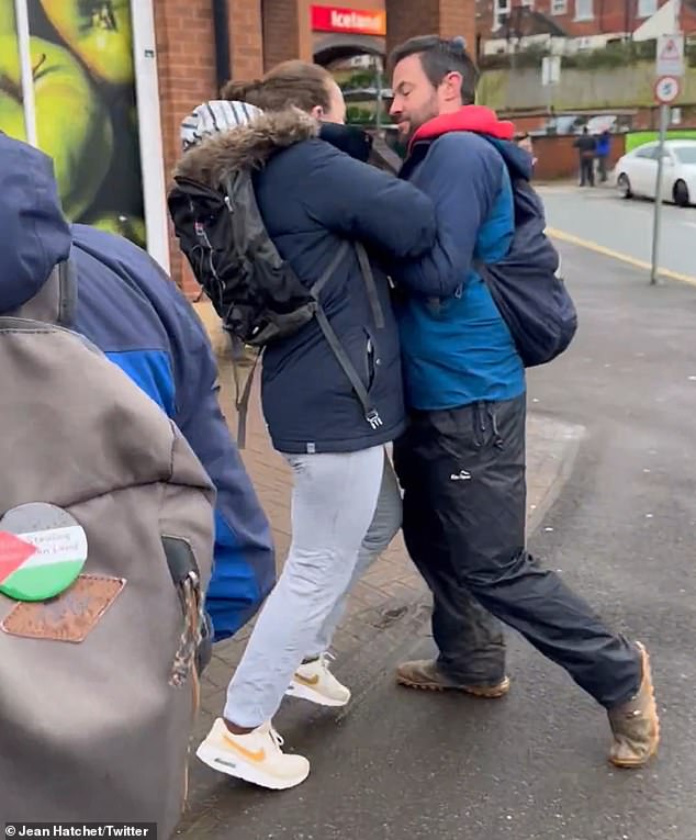 An altercation in Sheffield between a member of Apartheid-Free Zone (AFZ) and an opponent, who accused the leafleteers of 'Jew hunting'