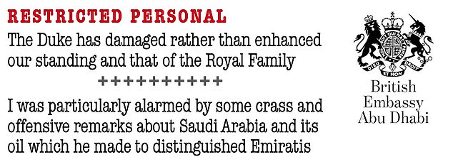 Diplomatic papers leaked to The Mail on Sunday reveal that Andrew, who was recommended for the role by his friend Peter Mandelson, caused deep concern among officials within weeks of starting work