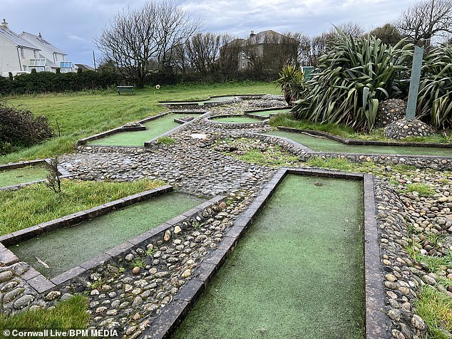 The crazy golf course at the site appears run down and tired after the park was allegedly left to fall into disrepair