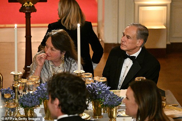 Texas Governor Greg Abbott was in attendance, as Trump acknowledged him in his address to guests