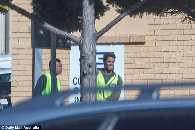 Oliver Curtis pictured at Cooma prison where during his year behind bars, he worked in the jail's textile room, making prison uniforms, and in ground maintenance, tending Cooma prison's garden