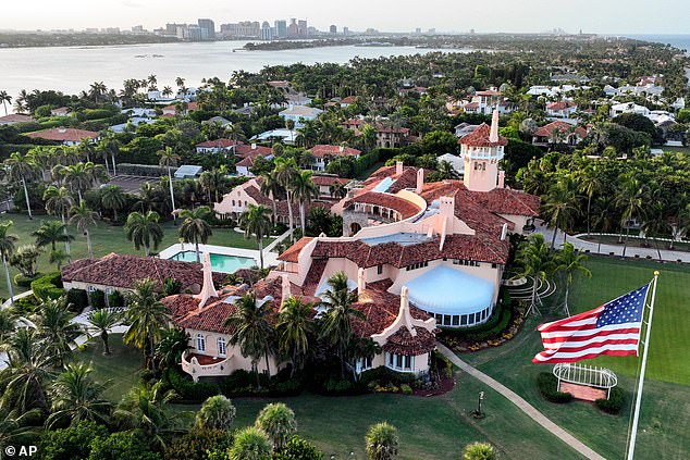 A 21-year-old man, identified as Austin Tucker Martin from North Carolina, broke through the perimeter of Trump's Mar-a-Lago residence (pictured) armed with a shotgun