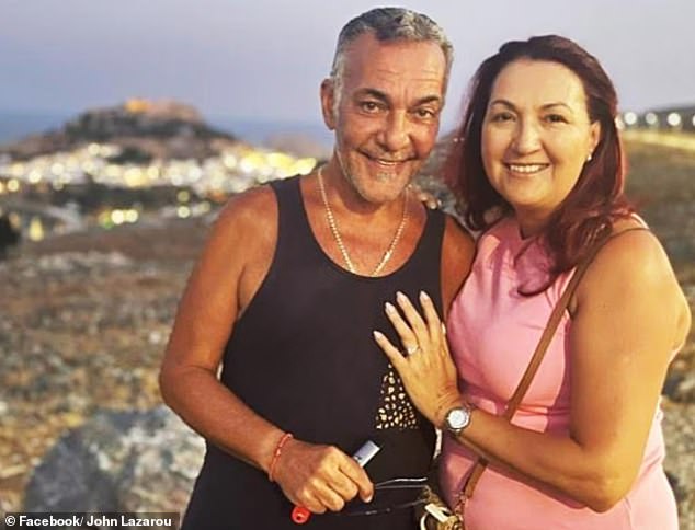 Mr Lazarou with his wife Maria - they share four children and nine grandchildren