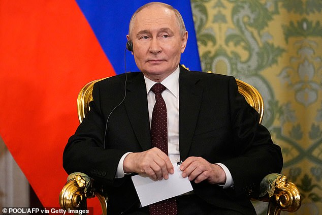 Russian president Vladimir Putin during a meeting at the Grand Kremlin Palace in Moscow this week