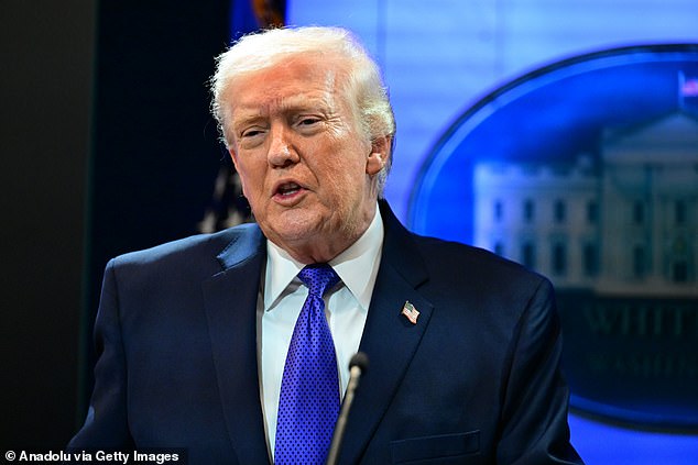 US President Donald Trump speaks during a press conference at the White House, in  Washington, DC, on February 20, 2026