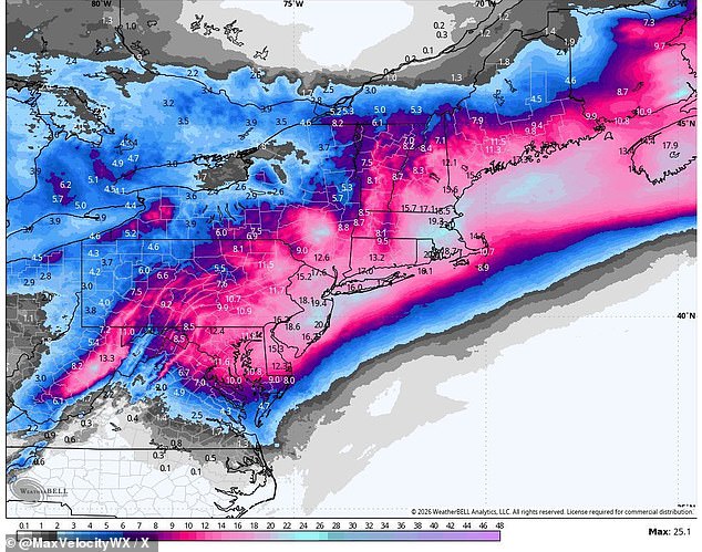 13 to 18 inches of snow were predicted to hit New York City, although the National Weather Service warned that could be more