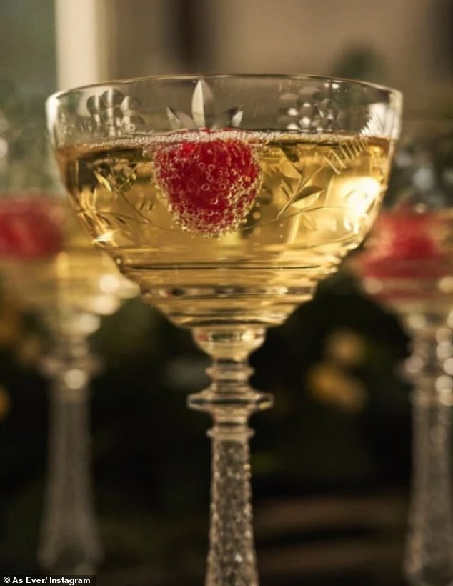 Alongside remembering to put Brut in the fridge, Meghan also urges hosts to 'pour slowly' and add 'fresh raspberries' to finish