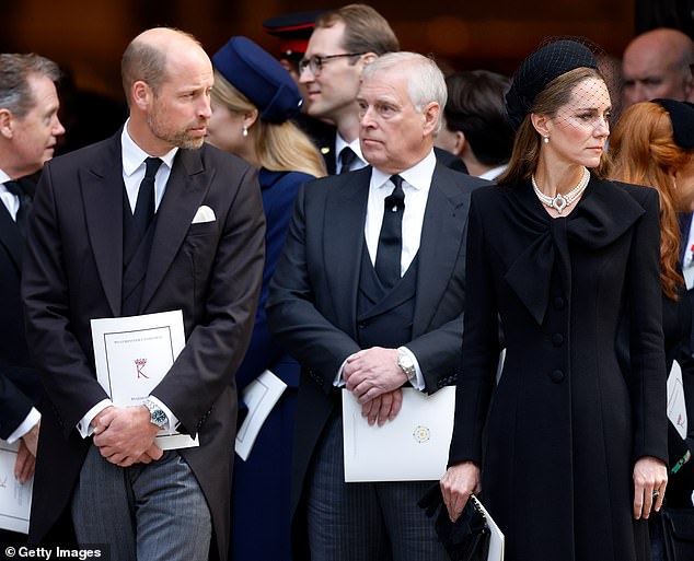 The Prince and Princess of Wales, who are known to be Andrew's biggest critics behind closed doors, made clear this week they supported the King's statement that 'the law must take its course' in relation to William's uncle