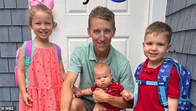 Clancy's husband, Patrick, has filed a lawsuit accusing his wife's doctors of overprescribing medications that worsened her mental health. Patrick is pictured with the couple's children