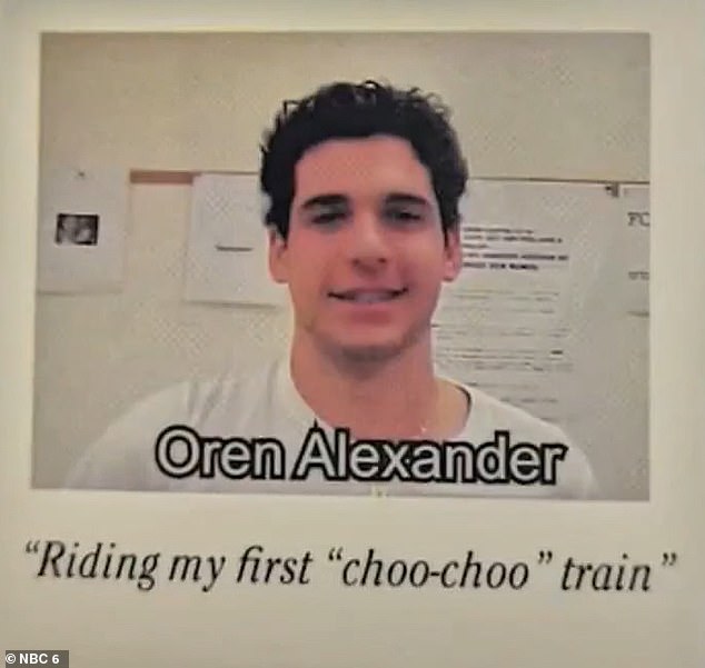 Oren Alexander's 'favorite memory' in his high school yearbook was 'riding my first choo-choo train', alleged to be a brag about violent sexual exploits as a teenager