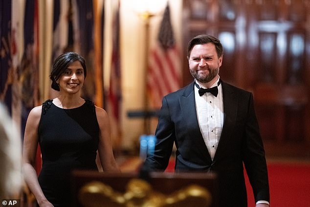 Vice President JD Vance and his wife Usha Vance arrived at the dinner