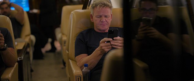 The documentary features Ramsay finding it difficult being away from his six children - Megan, 27, Holly and Jack, 26, Tilly, 24, Oscar, six, and Jesse, two - as he launches his 'most ambitious project yet'