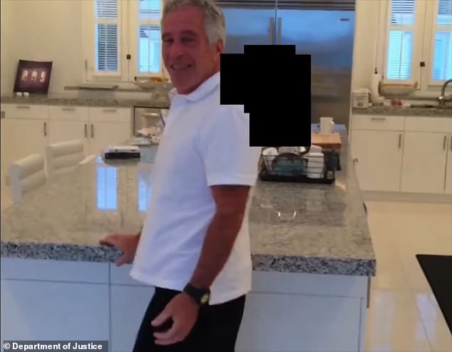 A disturbing new video of Jeffrey Epstein chasing young women around the kitchen of his home on the notorious pedophile island. It is not clear when the footage was taken