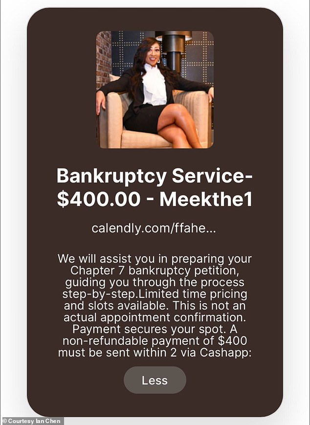 Goode posed as a 'bankruptcy expert' online - but neighbor Ian Chen insists she is a 'shyster' who was lazing about her ill-gotten mansion