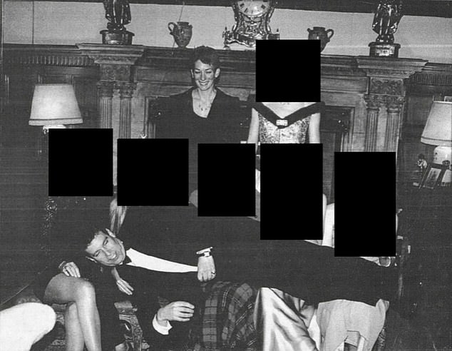Andrew Mountbatten-Windsor is seen lying across women at a black-tie event with Maxwell. The photo was reportedly taken at Sandringham, the late Queen Elizabeth¿s Norfolk estate