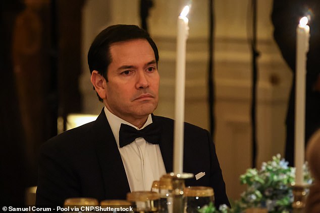 Secretary of State Marco Rubio seated at the Governors Dinner in the East Room