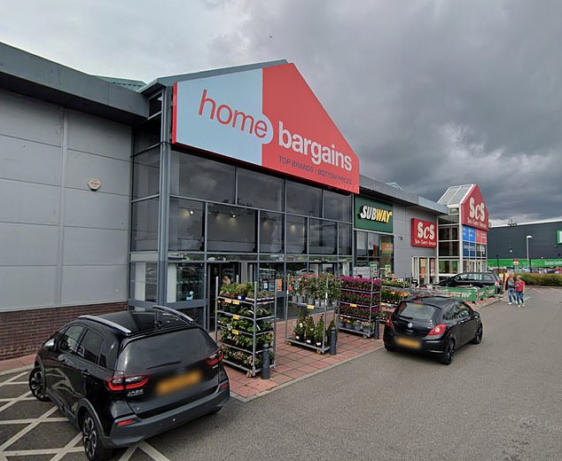 Mr Clayton was accused in Chester's Home Bargains shop (pictured)