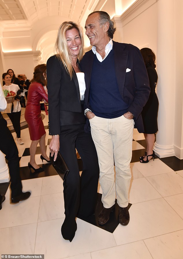 Junkermann (left) married Italian Count Ferdinando Brachetti Peretti (right) in 2017. Mr Peretti is part of a wealthy dynasty that controls the Italian energy giant API