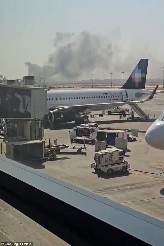 Videos taken by travelers at Guadalajara International Airport in Jalisco show smoke rising from the runways