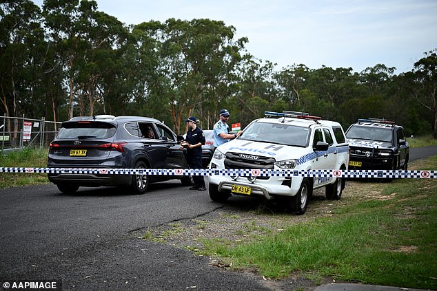 A large-scale police operation was underway on Cattai Ridge Road, Glenorie, (above) on Sunday and Monday