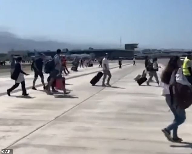 Tourists fled the airport